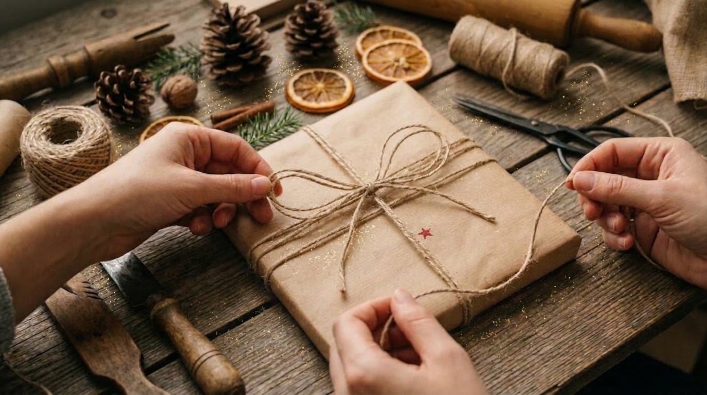 Weihnachtsdekoration und Geschenkverpackung